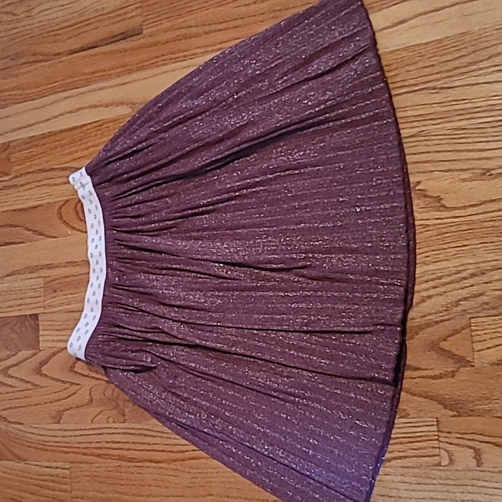 Cat&jack Maroon glitter pleated skirt, girls 10-12